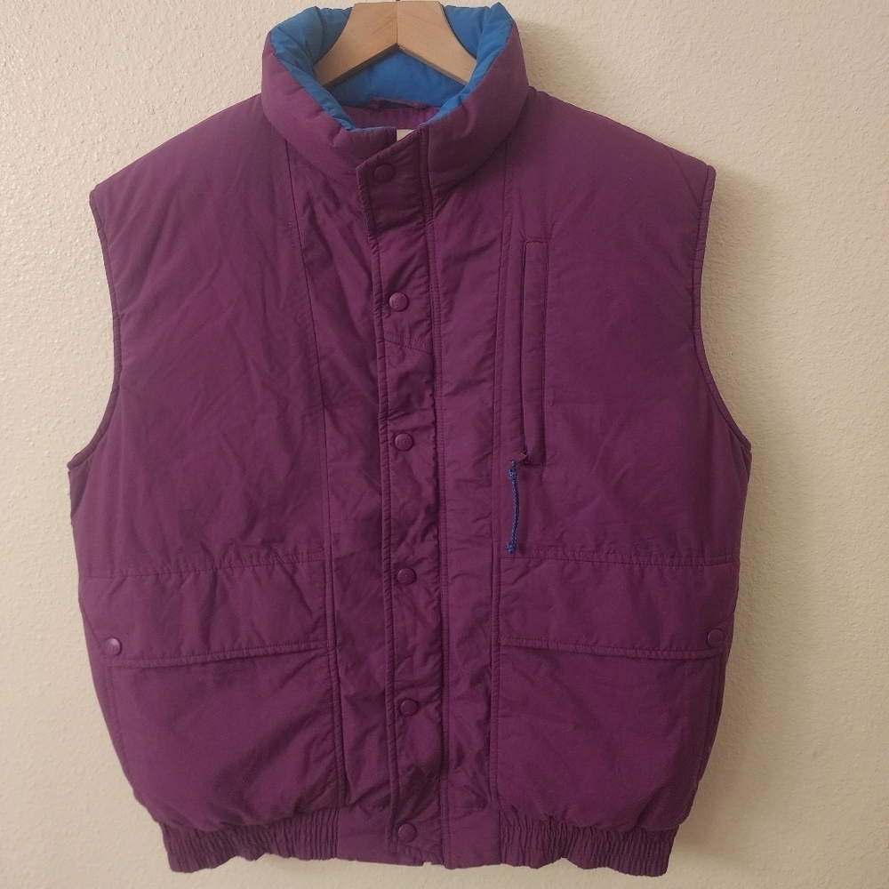 Vintage REI Womens Down Filled Puffer Vest Jacket Outdoor Hiking Purple Size M